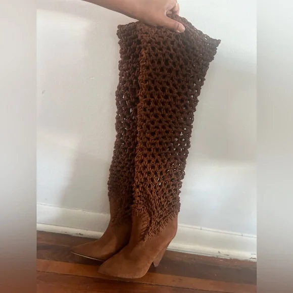 Saint Laurent Suede Twine Niki 105 Boot - Picture 13 of 14